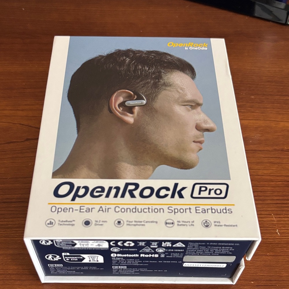 OpenRock Pro Open-Ear Air Conduction Sport Earbuds - Silver Gray